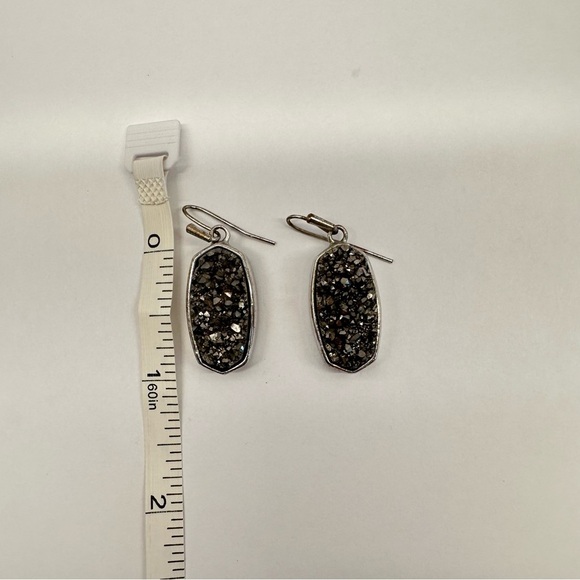 Kendra Scott Danay Iridescent Crystalized Drusy Drop Silvery Rhodium Earrings - Picture 6 of 10